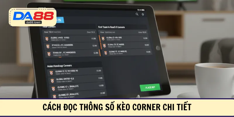 Cách đọc thông số kèo Corner chi tiết